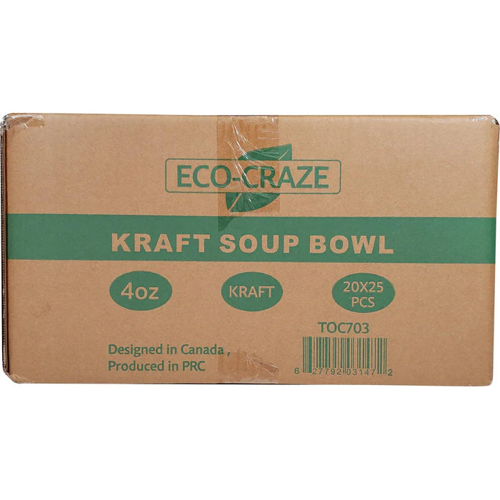 Eco-Craze - 4oz Paper Soup Bowl - Kraft - Eagle Global Solution