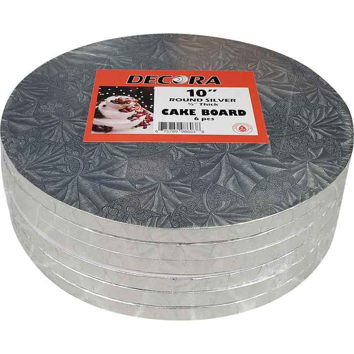 Decora - 10" 1/2" Round Cake Drum - Silver