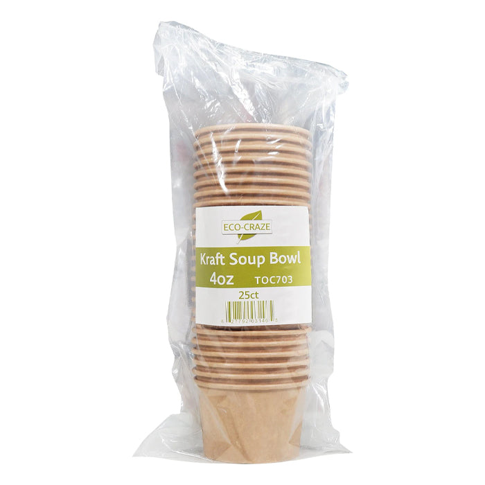 Eco-Craze - 4oz Paper Soup Bowl - Kraft - Eagle Global Solution