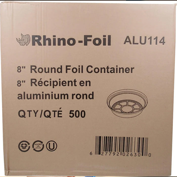Rhino-Foil - 8" Round - Aluminium Foil Container - AR113 - Eagle Global Solution
