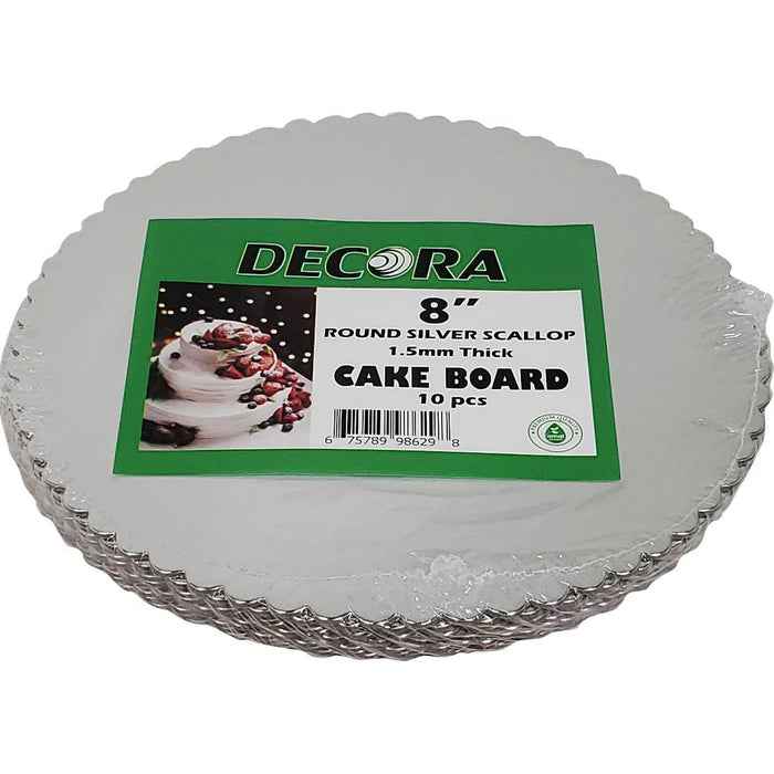 Decora - 9" Silver Scallop Sheets - Round - 1.5mm Thick