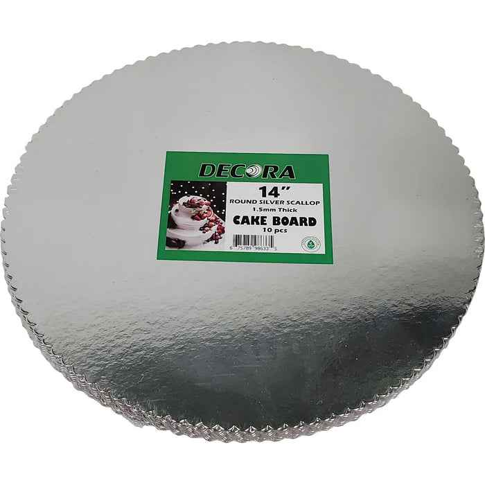 Decora - 14" Silver Scallop Sheets - Round - 1.5mm Thick
