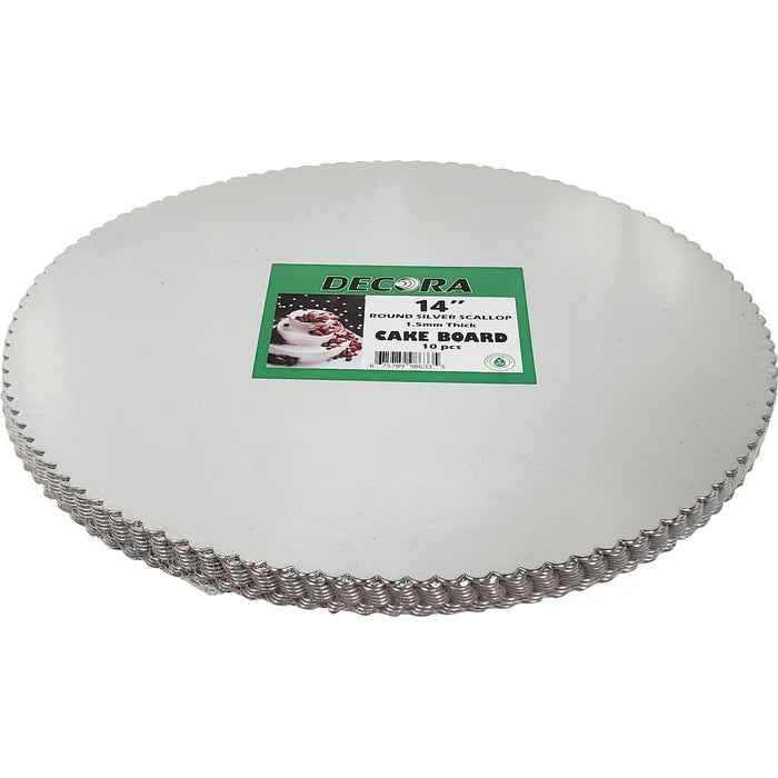 Decora - 14" Silver Scallop Sheets - Round - 1.5mm Thick