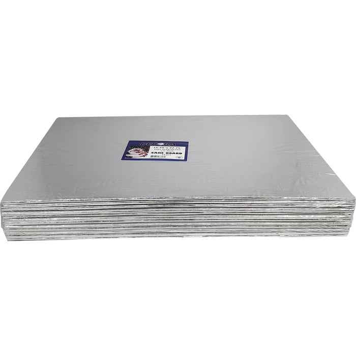 Decora - Full Slab 16 3/4 x 22 3/4 X 1/4" Thick Cake Board - Silver - FS-98628