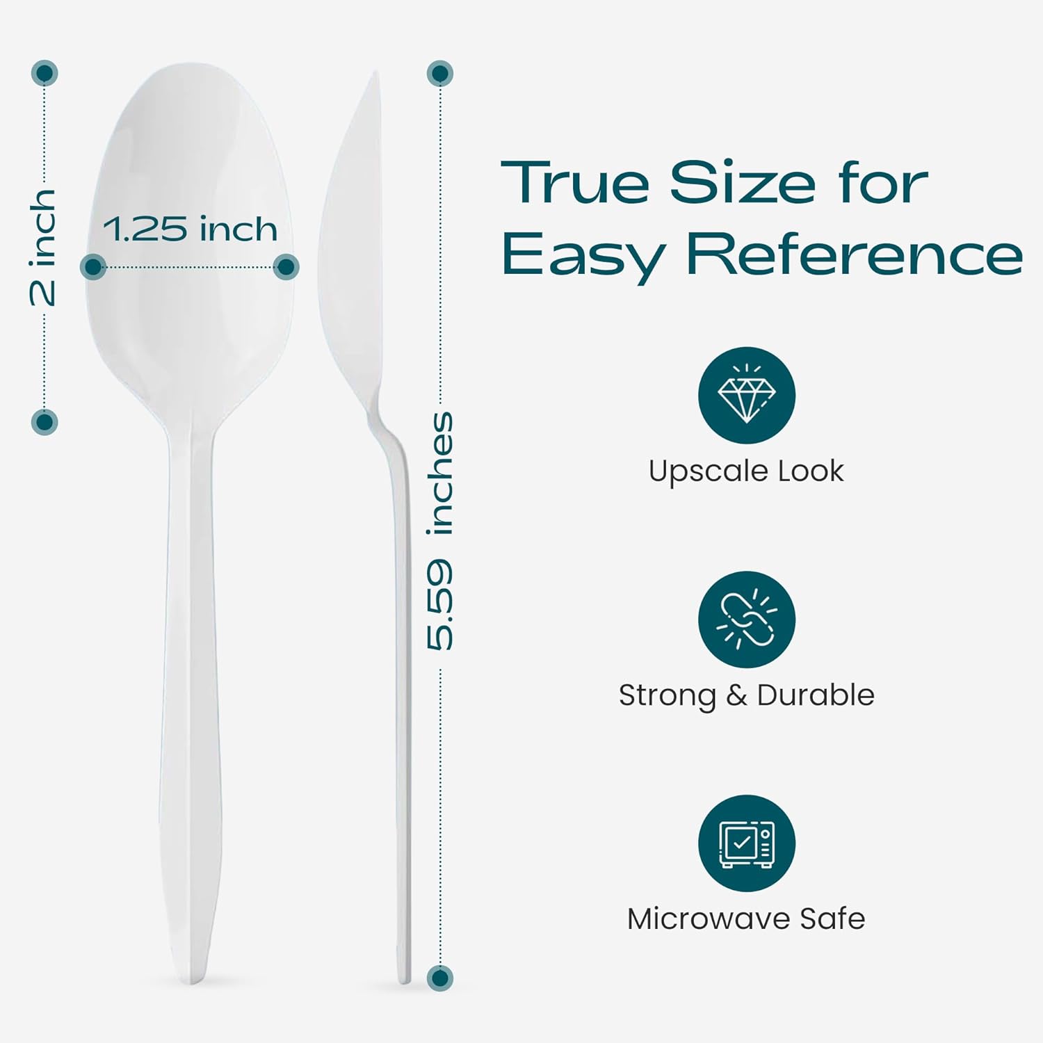 EagleGrip Disposable White Plastic Tea Spoons, 1000 Count – Lightweight Food-Safe Spoons for Desserts, Yogurt, Coffee, Tea & Events – Bulk Party Cutlery for Catering, Weddings & Everyday Use