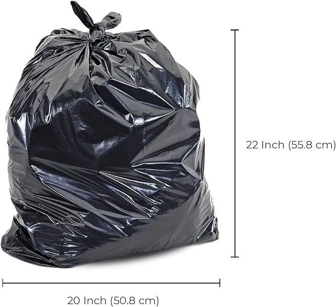 Spartano Black Garbage Bags 20 x 22 Inch (500 Count), Regular Kitchen Garbage Bag for Waste Bin, Multipurpose Trash Bags for Home & Office