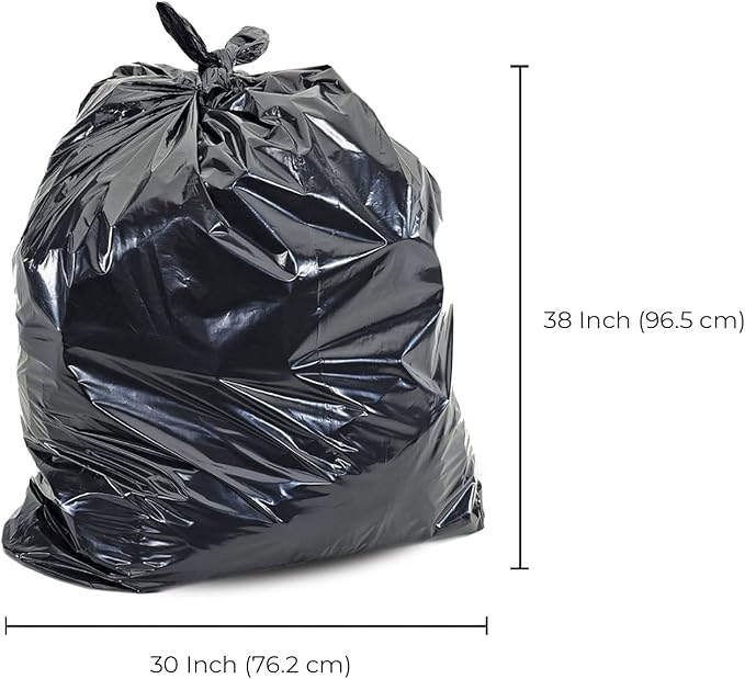 Spartano Black Garbage Bags 30 x 38 Inch (125 Count), Extra Strong Kitchen Garbage Bag for Waste Bin, Multipurpose Trash Bags For Home &amp; Office Use