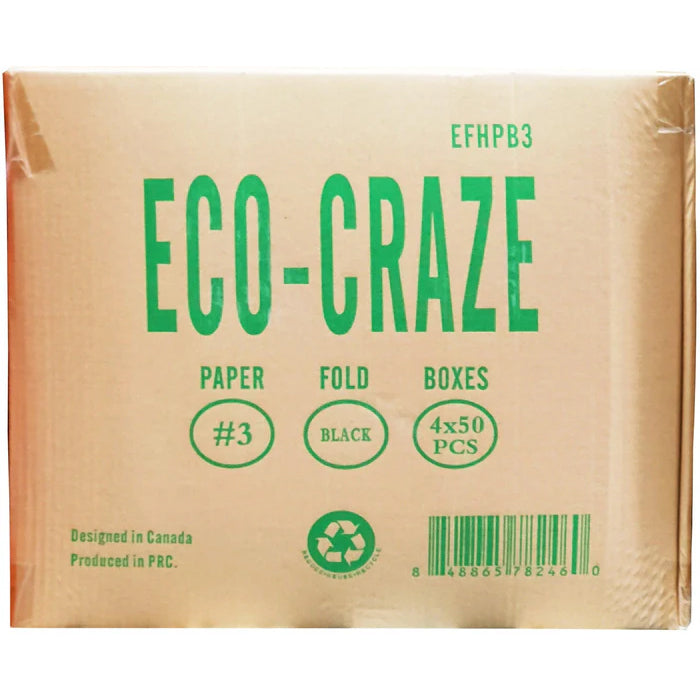 Eco-Craze - #3 Black Paper Fold Box - PFB03-B - Eagle Global Solution