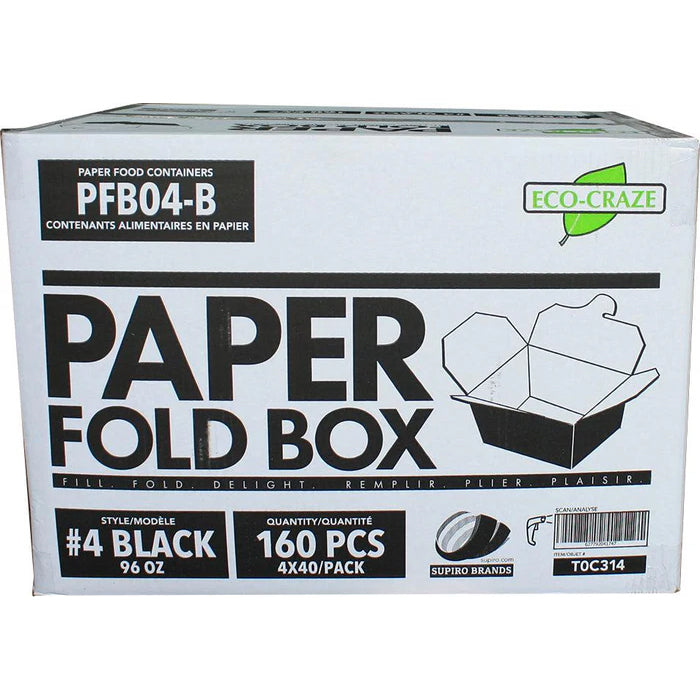 Eco-Craze - #4 Black Paper Fold Box - PFB04-B - Eagle Global Solution
