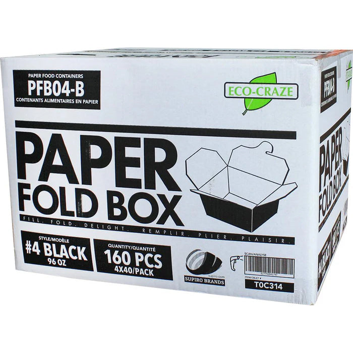 Eco-Craze - #4 Black Paper Fold Box - PFB04-B - Eagle Global Solution