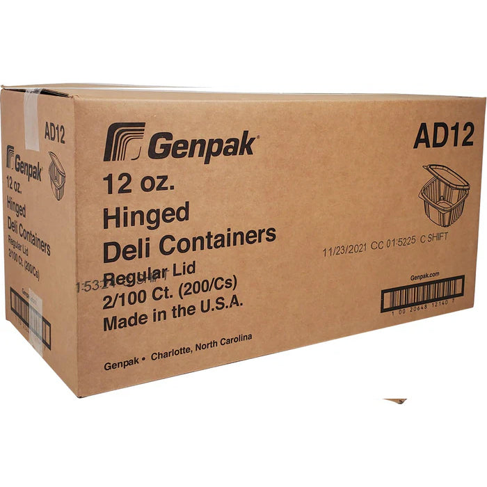 Genpak - Hinged Deli Container - Clear - 12oz - AD12 - Eagle Global Solution