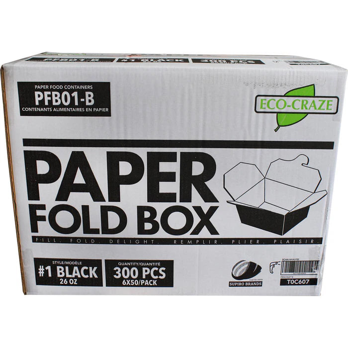 Eco-Craze - #1 Black Paper Fold Box - PFB01-B - Eagle Global Solution