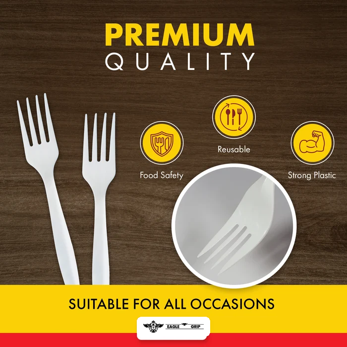Eagle Grip - Plastic Forks Heavy - White - Ind. Wrapped - WP2001