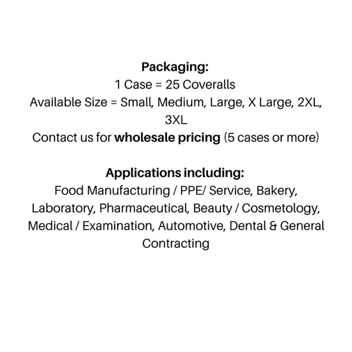 Polypro Coveralls, White, 25 / Case - Eagle Global Solution