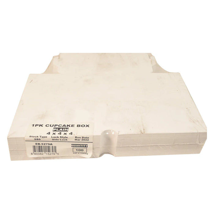EB - Cup Cake Box with Window - White - 4x4x4" - Single - EB-5279A - Eagle Global Solution