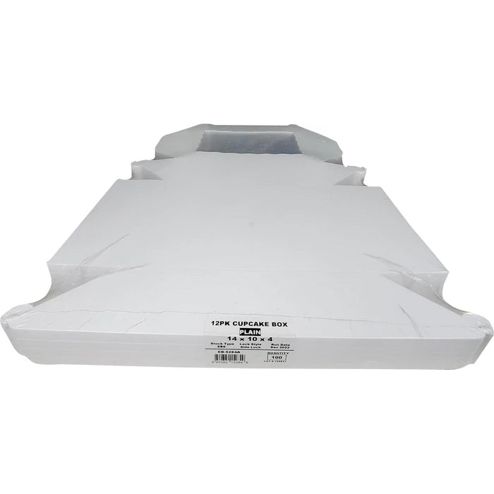 EB - 14 x 10 x 4 - 12 Cupcake Box with Window - White - 5284A - Eagle Global Solution