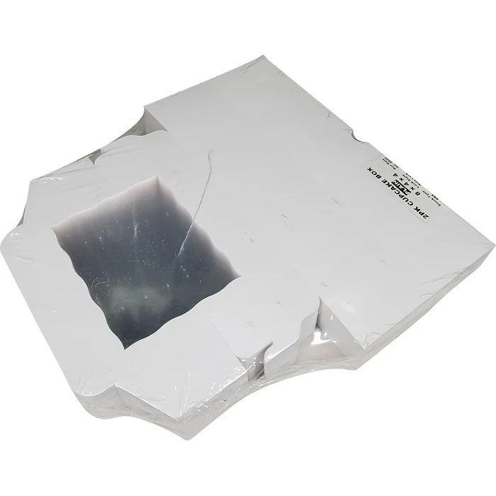 EB - Cup Cake Box with Window - White - 8 x 4 x 4 - Double / 2 Cupcake - Eagle Global Solution