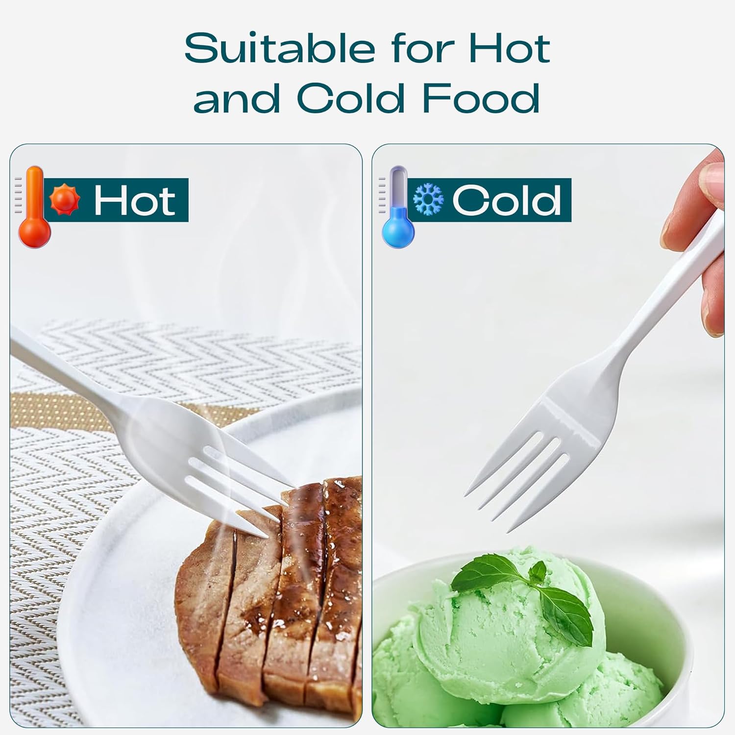 EagleGrip Disposable White Plastic Forks, 1000 Count – Lightweight, Strong Cutlery for Parties, Catering, Everyday Meals, Events & Food Service – Clean White Color, Bulk Value Pack