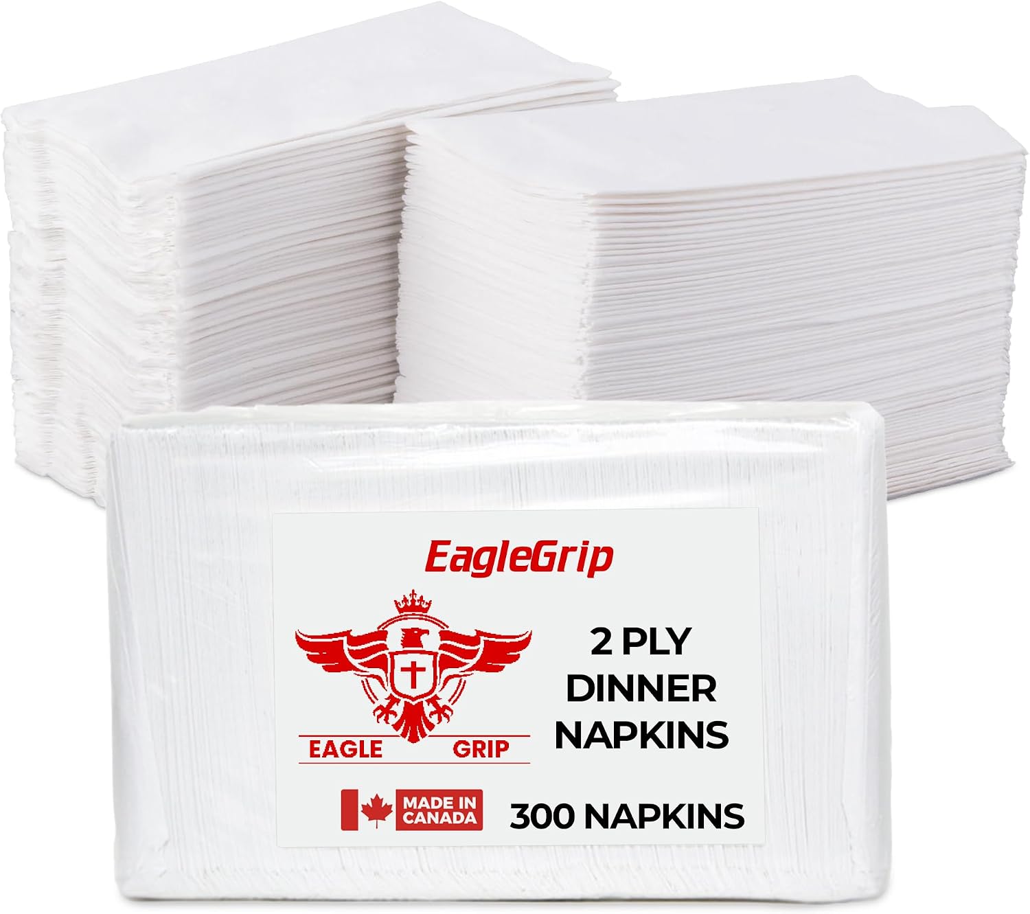 Premium 2-Ply Dinner Napkins – 15” x 16” Large Linen-Feel Disposable Napkins, 300 Count – Soft, Strong, Recycled Material – Restaurant Grade Bulk Napkins for Events, Parties, Catering & Foodservice.
