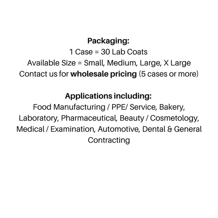 SMS Labcoat,White, 30 / Case - Eagle Global Solution