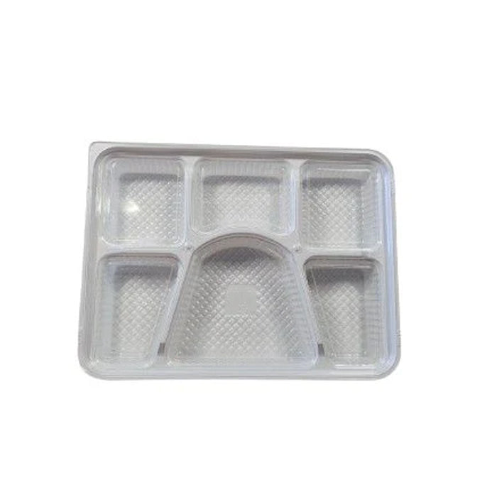 Take Out Tray - 6 Comp. - Combo - Black/White (Thali)