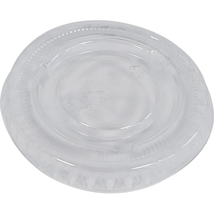 Value+ - 0.5oz-1oz PET Flat Portion Cup Lids - PC100L - 45mm - Eagle Global Solution