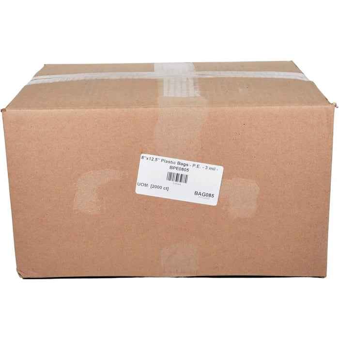 8"x12.5" Plastic Bags - P.E. - 3 mil