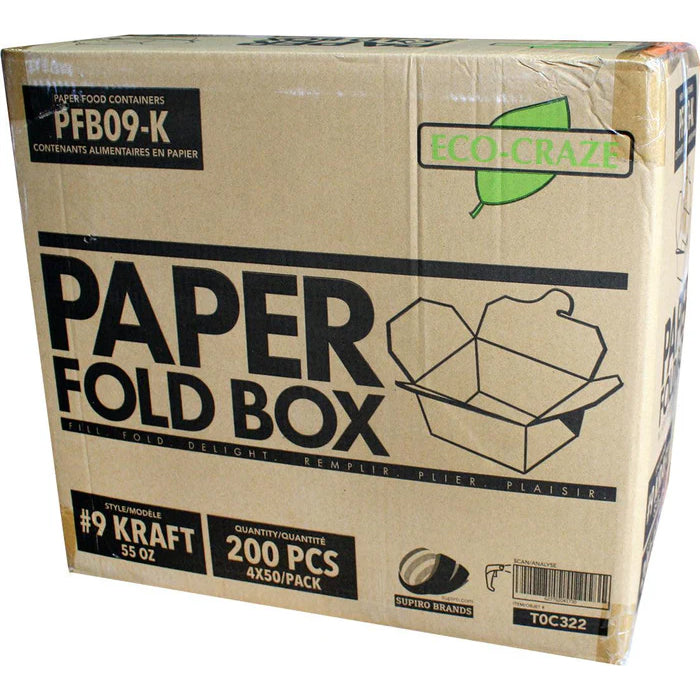 Eco-Craze - #9 Kraft Paper Fold Box - PFB09-K - Eagle Global Solution