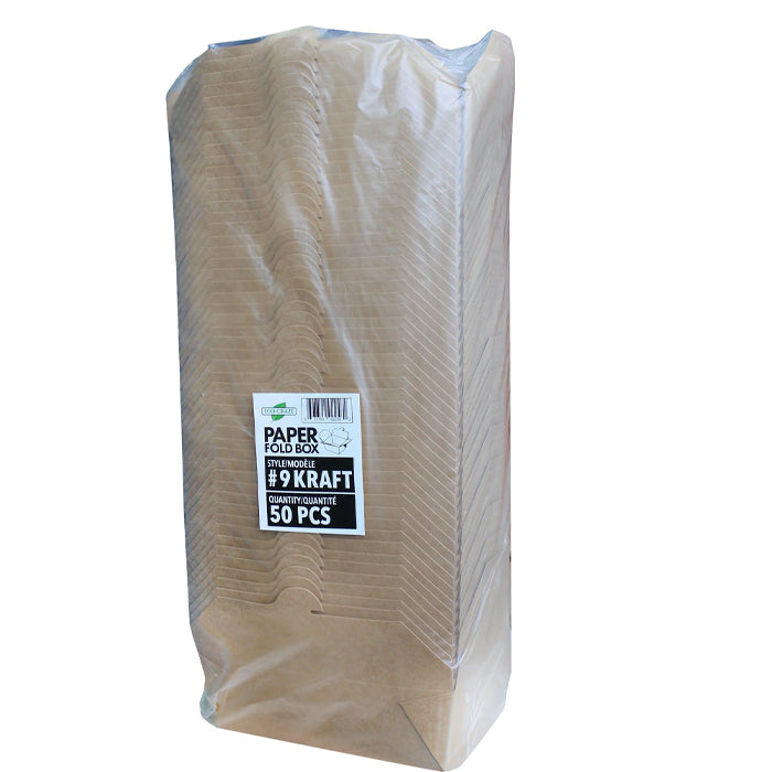 Eco-Craze - #9 Kraft Paper Fold Box - PFB09-K - Eagle Global Solution