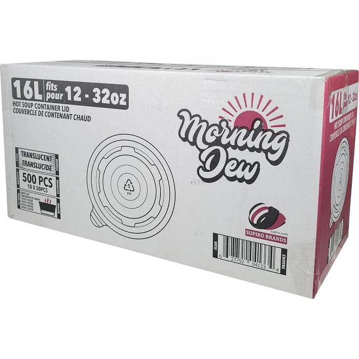Morning Dew-Plastic Lids for 12 to 32 oz Paper Soup Container - 16L - Eagle Global Solution