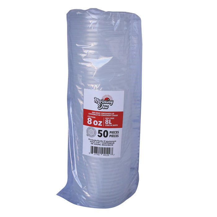 Morning Dew-Plastic Lids for 8 oz Paper Soup Container - 8L - Eagle Global Solution