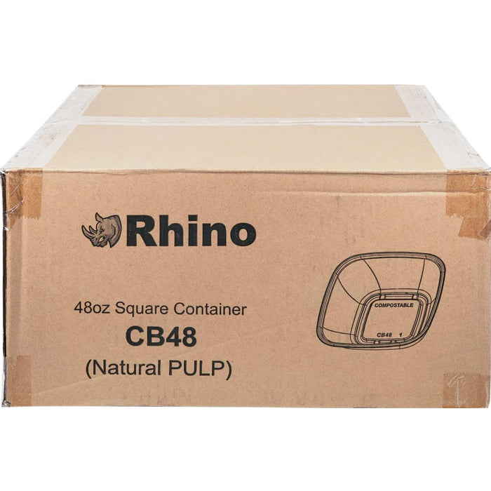 Rhino - 48oz Square Natural Pulp Box - CB48 - Eagle Global Solution