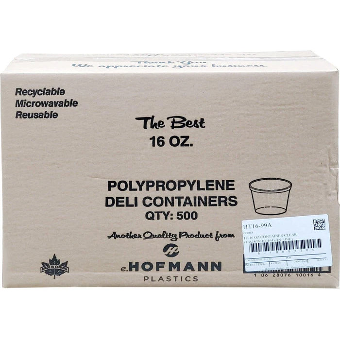 Hoffmann - Deli Container - Clear - 16oz - HT16-99A - Eagle Global Solution