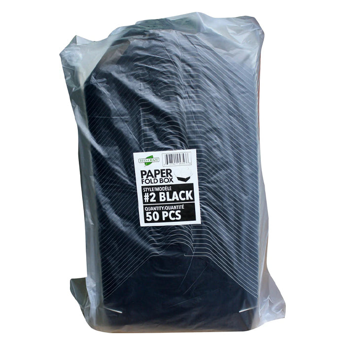 Eco-Craze - #2 Black Paper Fold Box - PFB02-B - Eagle Global Solution