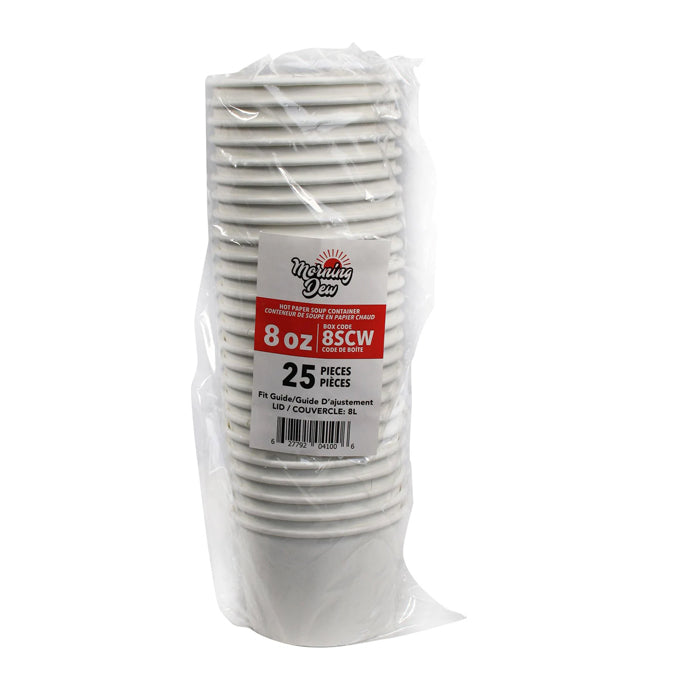 Morning Dew - 8 oz Paper Soup Container - White - 8SCW - Eagle Global Solution