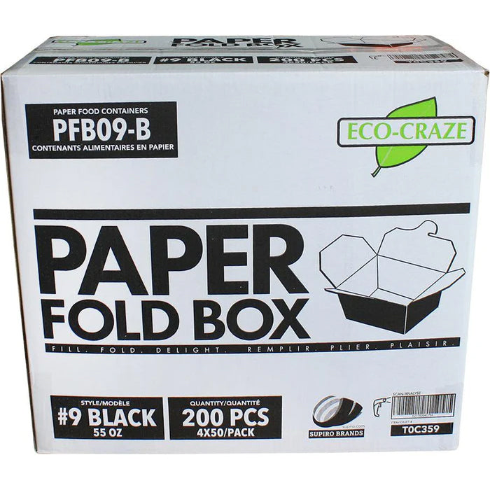 Eco-Craze - #9 Black Paper Fold Box - PFB09-B - Eagle Global Solution