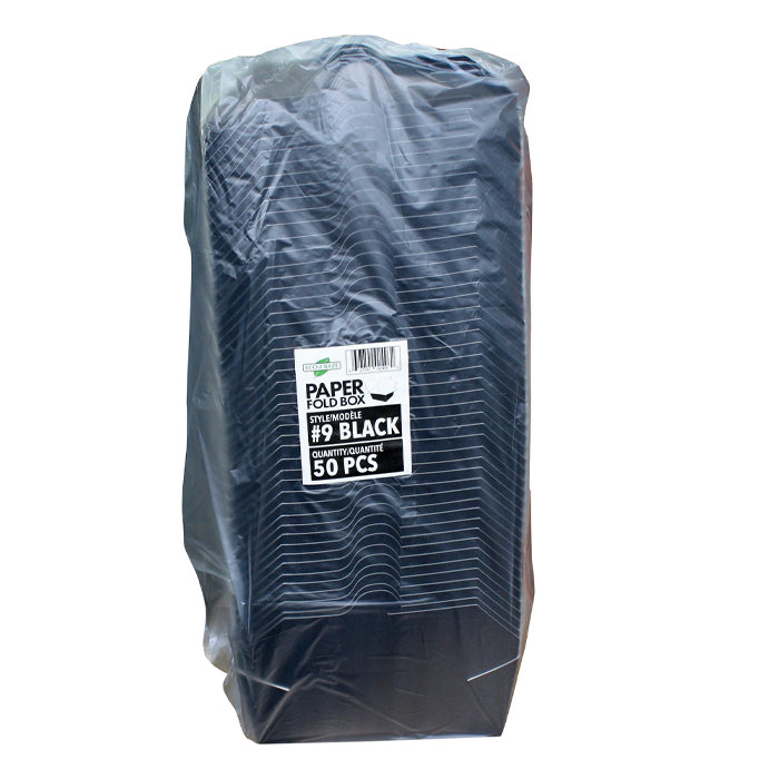 Eco-Craze - #9 Black Paper Fold Box - PFB09-B - Eagle Global Solution