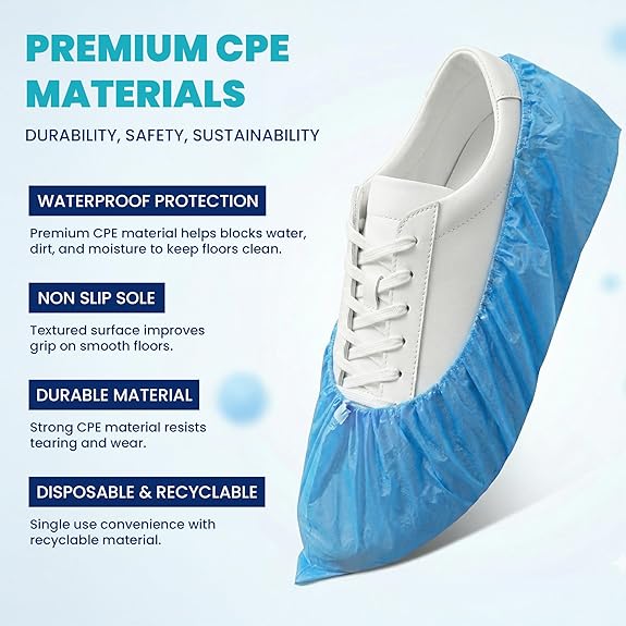 Shoe Covers Disposable - 100 Pack Blue