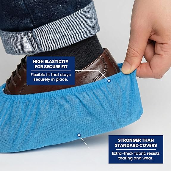 Shoe Covers Disposable - 200 Pack Blue