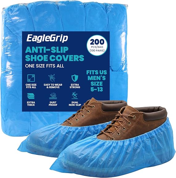 Shoe Covers Disposable - 200 Pack Blue