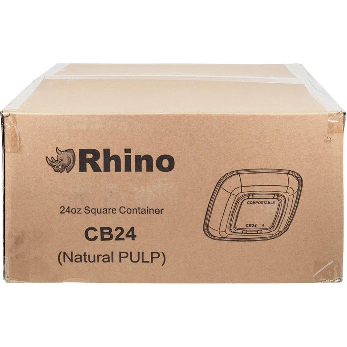 Rhino - 24oz Square Natural Pulp Box - CB24 - Eagle Global Solution