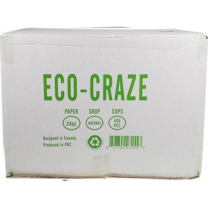 Eco-Craze - 24oz Paper Soup Bowl - Kraft - Eagle Global Solution