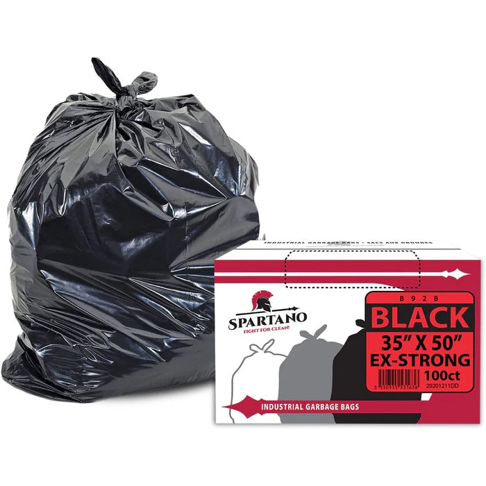 Spartano - Garbage Bags - Ex-Strong - Black - 35"x50" - Eagle Global Solution