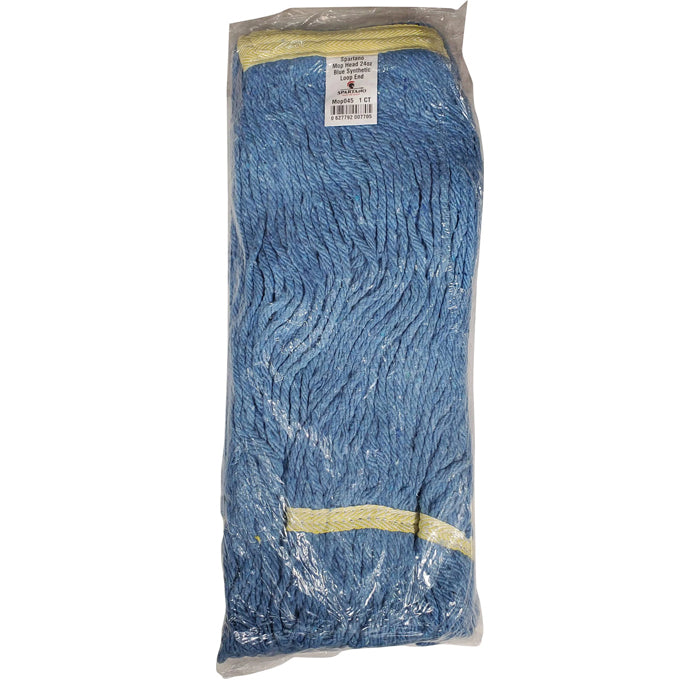 Spartano - (3052B) - 24oz Blue Synthetic Loop-End Mop Head - Eagle Global Solution