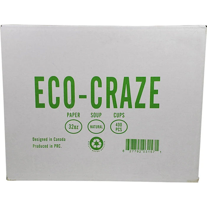 Eco-Craze - 32oz Paper Soup Bowl - Kraft - Eagle Global Solution