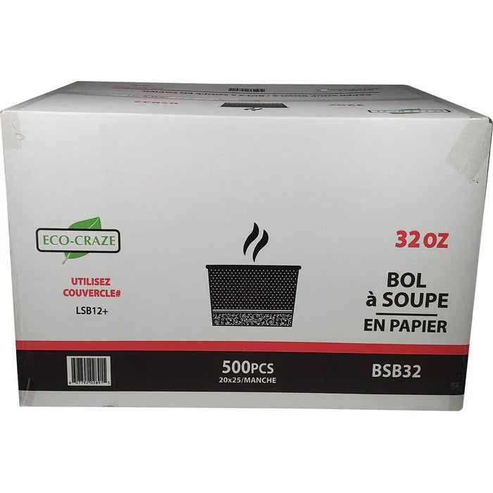 CLR - Eco-Craze - PLA 32oz Soup Paper Cup - Eagle Global Solution