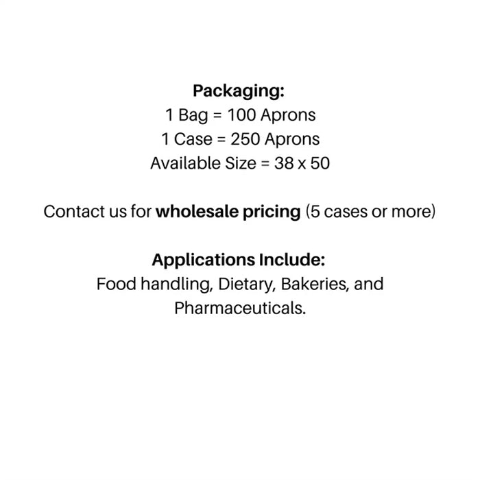 Poly Aprons, 38" x 60", 1.5 mil, Blue- 100/Bag - Eagle Global Solution