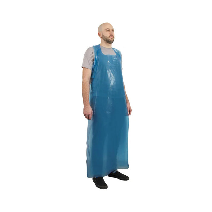 Poly Aprons, 38" x 60", 1.5 mil, Blue- 100/Bag - Eagle Global Solution