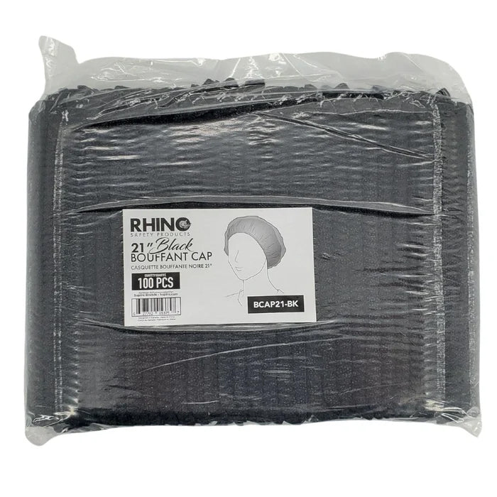 Rhino - 21" Bouffant Cap, Black - BCAP21-BK - Eagle Global Solution