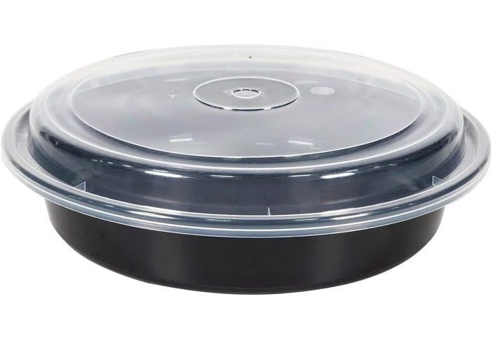 Maple - 9" Round Plastic Container Set - Black